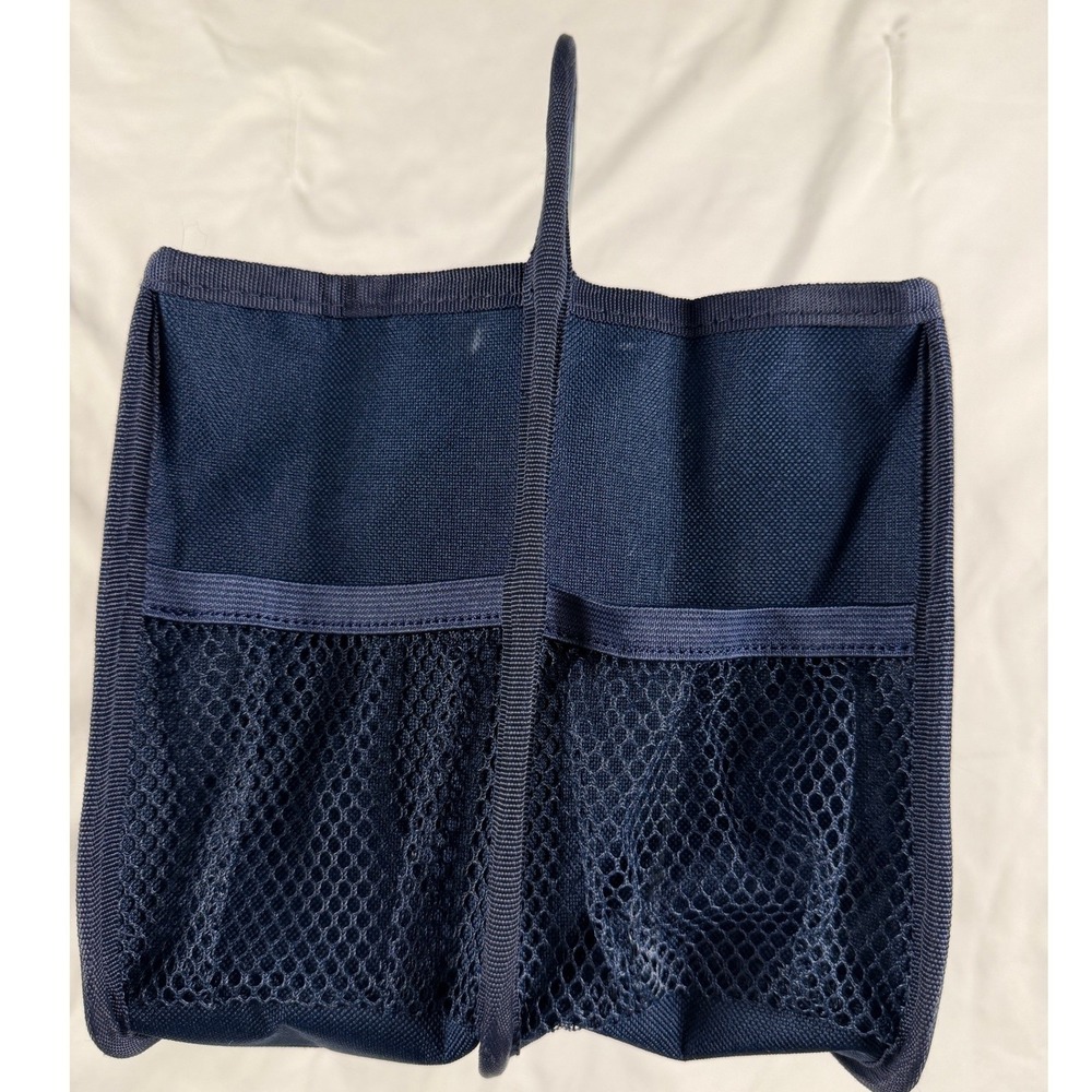 Thirty-One Double Duty Caddy Navy Blue Striped Anchor Nautical Utility Tote Bag - Picture 5 of 7